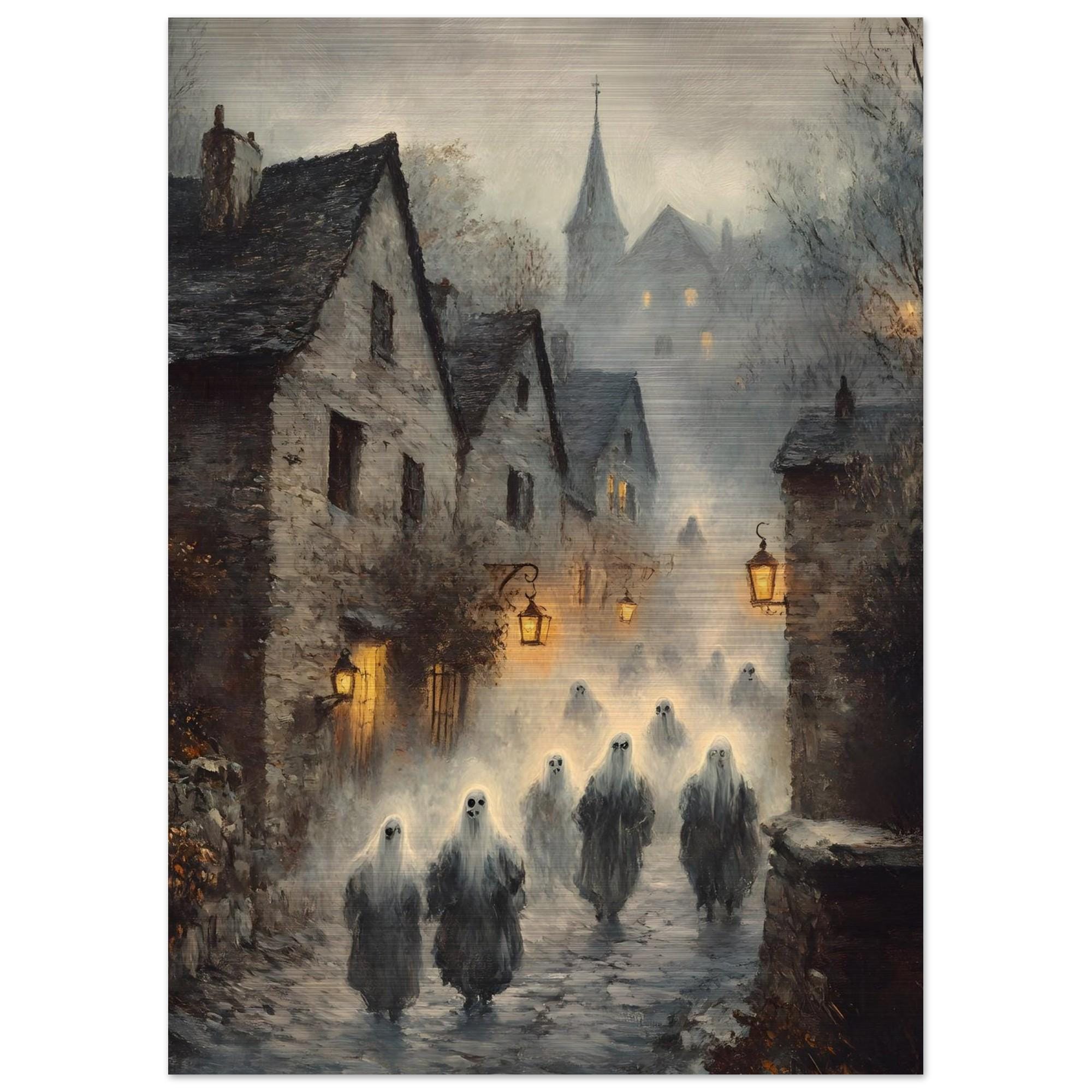 Haunted Village Wall Art, Ghost Procession Gothic Print or Aluminium - Image 9