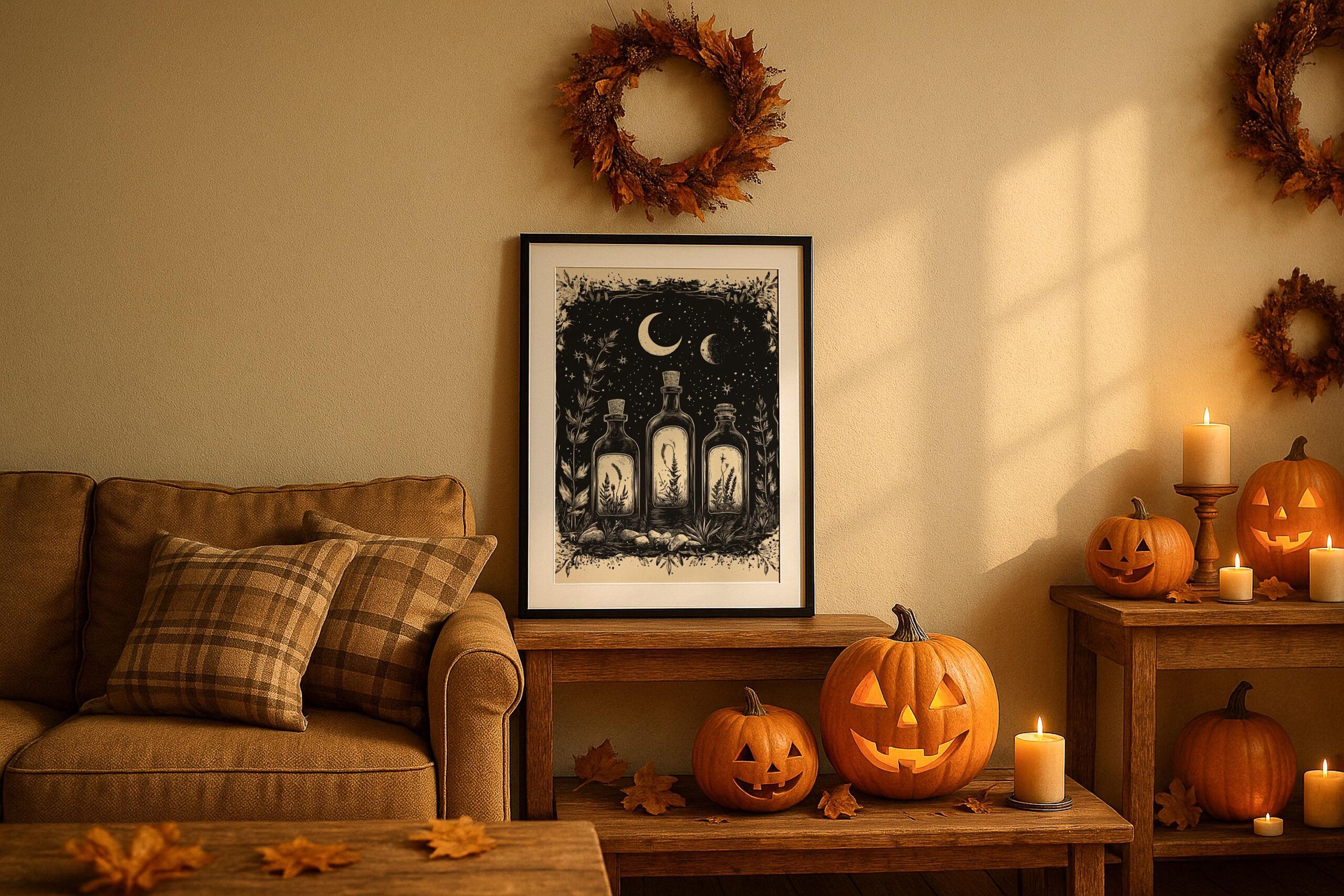 Apothecary Wall Art, Moonlit Botanical Print, Whimsical Witchy Decor - Image 6