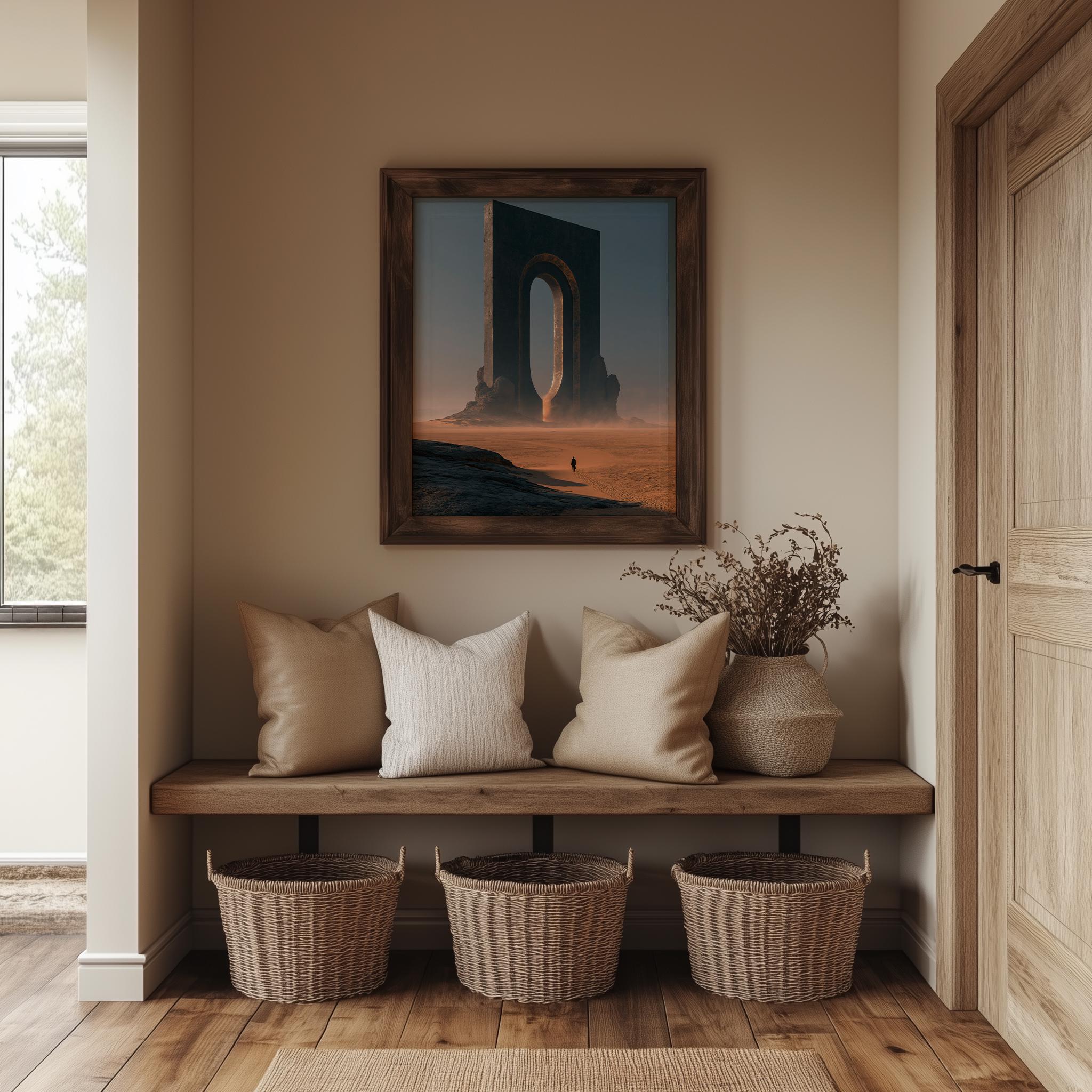 Surreal Portal Wall Art, Sci-Fi Desert Poster, Framed or Unframed Print, Acrylic Art - Image 10