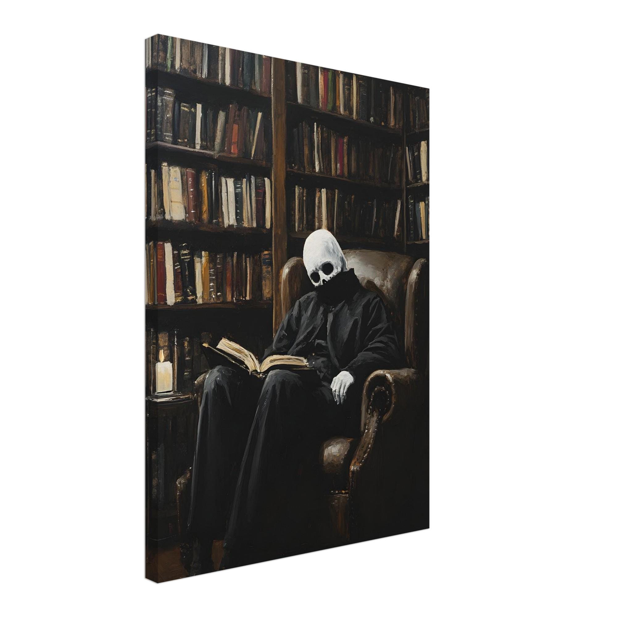 Dark Academia Wall Art, Reading Skeleton Print, Gothic Library Decor - Image 9