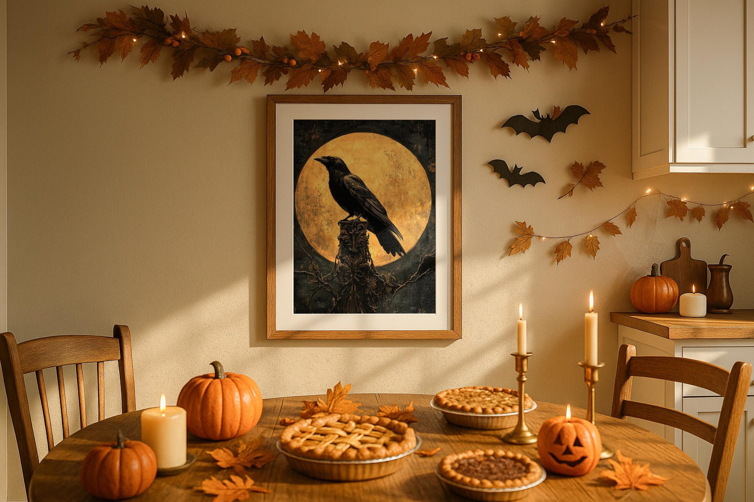 Raven Moon Wall Art, Gothic Bird Print, Dark Academia Decor - Image 8